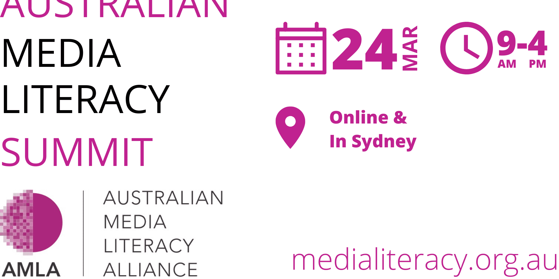 Australian Media Literacy Summit Sydney and online March 24 8.30am to 4.00pm