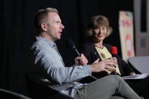Hamish McDonald and Geraldine Doogue in conversation at the Media Literacy Summit